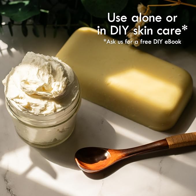Organic Shea Butter Raw Unrefined, USDA Certified Organic African Shea Butter for Hair & Dry Skin, Natural Face Moisturizer, Body Butter Base for DIY Lotion, Lip Balm & Soap Making, 8 oz Bar