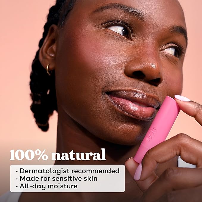 eos 100% Natural Lip Balm Sticks - Watermelon Frosé and Lychee Martini, All-Day Moisture, Dermatologist Recommended, All Natural Lip Balm, 0.14 oz, 2-Pack