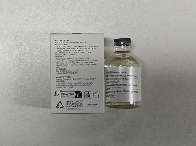 Deep Collagen Silk Peptide Lifting Ampoule Serum，Korean Facial Essence,Firming Wrinkle-Smoothing Hydrating，Non-Greasy Gentle Formul 50ML/1.69FL.OZ