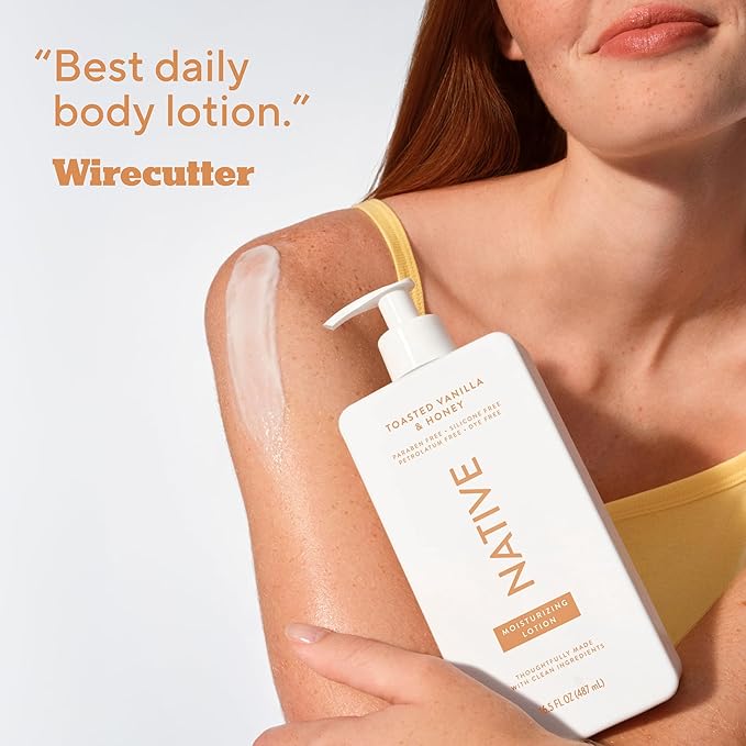 Native Body Lotion Contains Naturally Derived Plant-Based Moisturizers for Women and Men | Restores Dry Skin, Toasted Vanilla & Honey, 16.5 fl oz