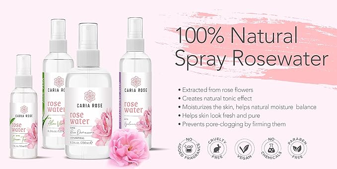 Rose Water Facial Toner with Hyaluronic Acid & Aloe Vera