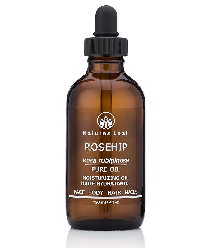 Rosehip Seed Oil Organic 100% Pure Cold Pressed Unrefined Omegas 3,6 & 9 Vitamins A C & F Anti-Aging Wrinkles & Fine Lines 4 fl. oz.