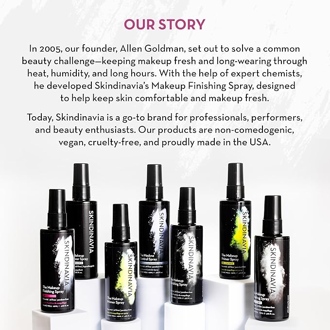 Skindinavia The Makeup Finishing Spray, Classic Makeup Setting Spray, All-Day Wear, Long-Lasting Up to 16+ Hours, Heat-Resistant & Waterproof, Cooling Fine Mist, 8.0 Oz