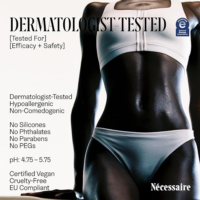 Nécessaire The Body Lotion. Fragrance-Free. Multi-Peptide Firming Lotion to Moisturize, Firm, Strengthen. 2.5% Niacinamide, Vitamin C/E + Omega 6/9. 2.4 fl oz