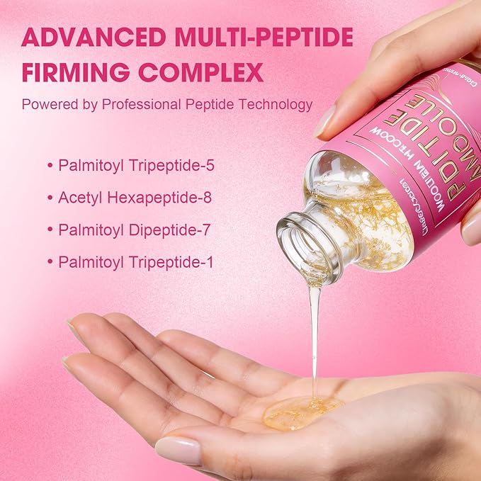 Deep Collagen & Peptide Serum – Hydrolyzed Silk Facial Ampoule for Firming, Smoothing & Hydration, Lightweight Anti-Aging Serum 30ml
