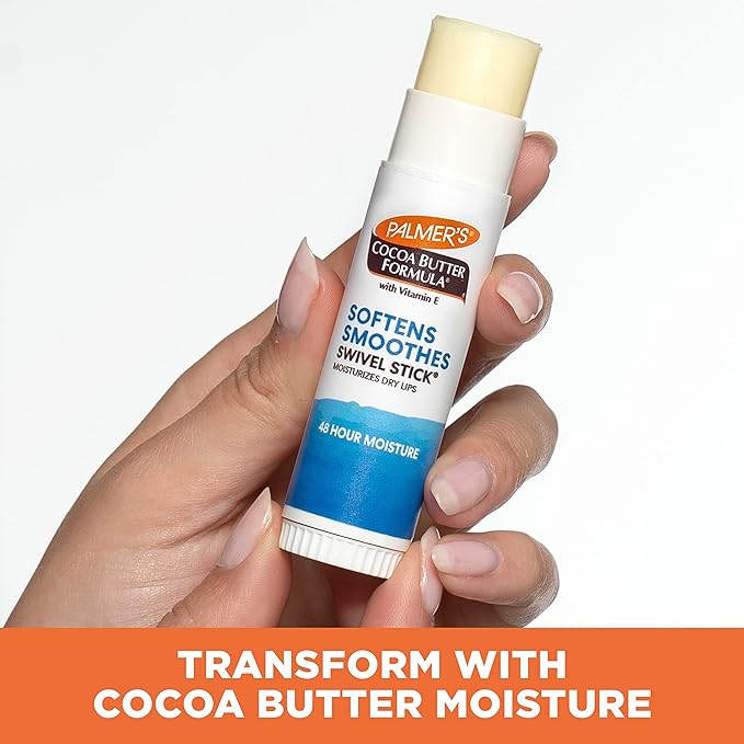 Palmer's Cocoa Butter Formula Moisturizing Swivel Stick with Vitamin E, Lip Balm for Valentine's Day, Face & Body Moisturizer Stick, Ideal for Treating Dry Skin Patches (Pack of 3)