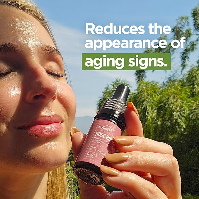 FUNAT 100% Pure Rosehip Oil –Facial & Skin Moisturizer – 0.3 FL OZ | Aceite de Rosa Mosqueta Puro
