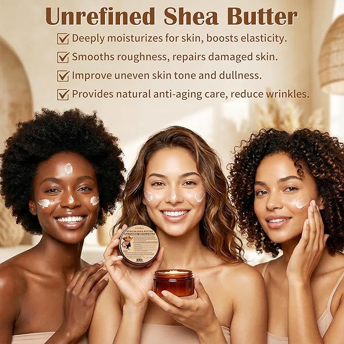 Raw Shea Butter, Unrefined African Shea Butter, Face & Body Care Moisturizer for Homemade Soap, Creams, and Lip Products with Premium Packaging, 8 oz Can