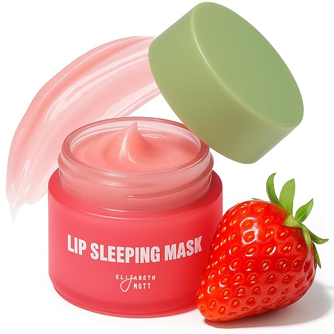 Elizabeth Mott Lip Sleeping Mask – Overnight Treatment with Peptides to Repair, Hydrate & Restore Dry, Chapped, Cracked, Peeling Lips – Moisturizing Collagen Balm to Soften, Smooth, Plump 0.71 oz