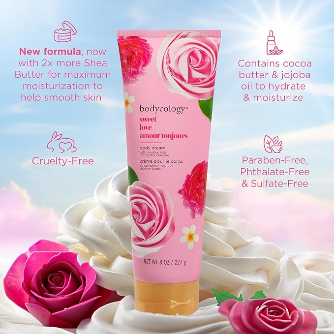 Bodycology Shea Butter Body Cream, Sweet Love, 8 oz