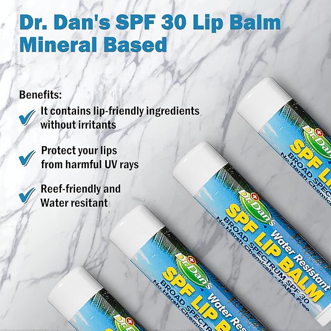 Dr. Dan's SPF 30 Lip Balm Mineral Based 3 Pack