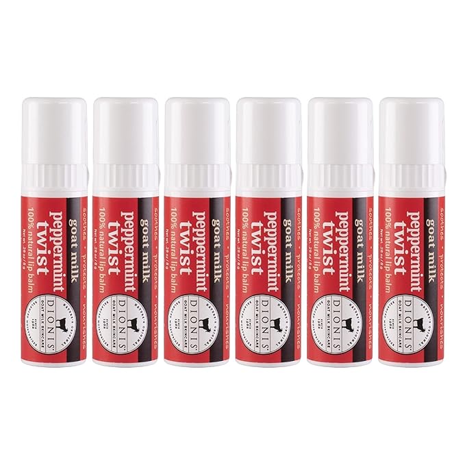 Dionis Goat Milk Lip Balm Peppermint Twist 0.28oz (Pack of 6)