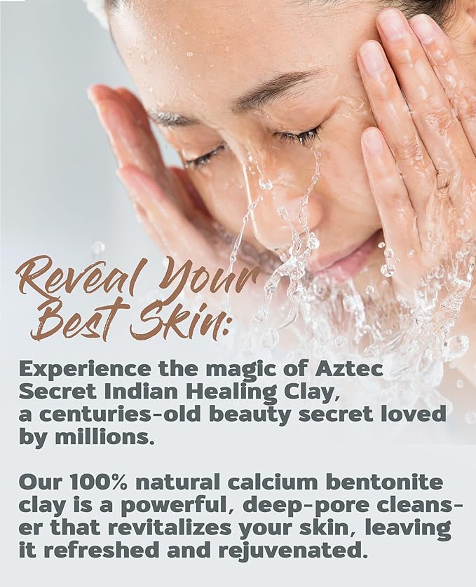 Aztec Secret Essential Indian Clay Mask Kit by Etana – 100% Natural Calcium Bentonite for Deep Pore Cleansing - Facial, Hair & Body Detox Set With Accessories (Pack of 2)