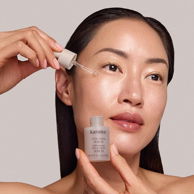 Karuna All Day Firming Serum with Peptides & Hyaluronic Acid – Lightweight Plumping & Hydrating Face Serum for All Skin Types | Clean, Non-Toxic, Hydrating & Firming, Dermatologist Tested, Gluten-Free