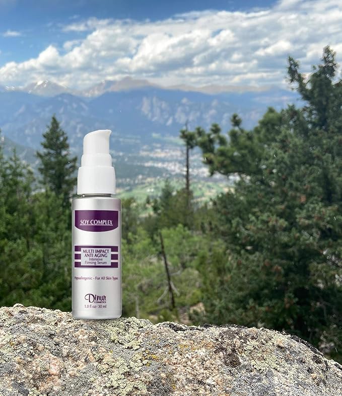 Dinur Cosmetics Soy Complex Multi Impact Anti Aging Firming Serum Reduces Fine Lines & Wrinkles Rehydrates Skin Smoother 1 oz. 30 ml.