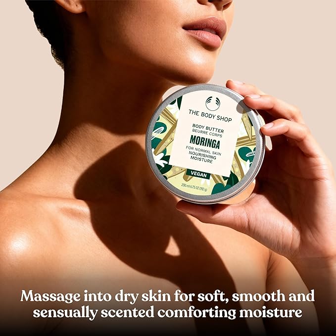 The Body Shop Moringa Body Butter – Nourishing & Moisturizing Skincare for Dry Skin – Vegan – 6.75 oz