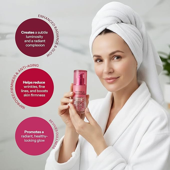 Retinol & Niacinamide Serum For Face – Softens Fine Lines, Refines Pores & Evens Tone For a Smoother Look – Dermatologist Tested, Korean Skin Care, Vegan, Clean Beauty – 1.69 Fl Oz