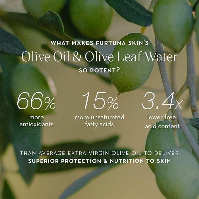 Furtuna Skin Biphase Moisturizing Oil - Hydrating, Plumping & Protecting Face, Neck, and Decollete Oil, Vegan & Cruelty-Free, Organic Olive Oil-Infused