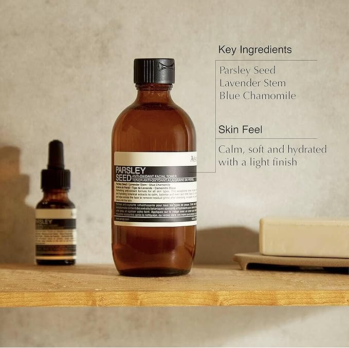 Aesop Parsley Seed Anti-Oxidant Facial Toner | Alcohol-Free Formula with Parsley Seed, Lavender Stem & Blue Chamomile to Soothe & Balance Skin | 200 mL / 6.8 oz