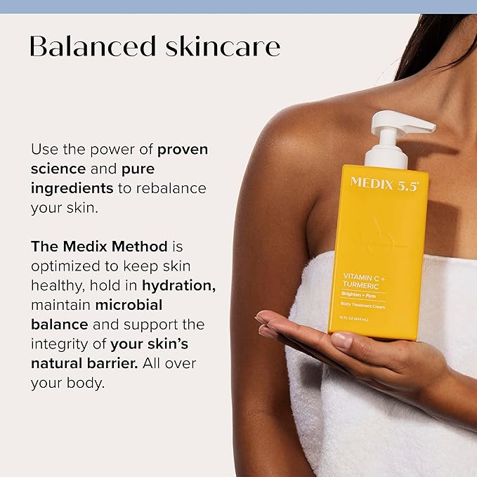 Medix 5.5 Vitamin C Lotion + Collagen Cream Anti Aging Moisturizer Skincare Set, Collagen Lotion Targets Wrinkles, Sagging Skin, Crepey Skin, Vitamin C Cream Brightens & Hydrates Dry Skin, Bundle