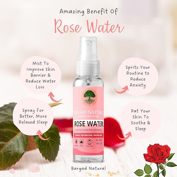 Rose Water – 100g (3.53 oz) – Steam Distilled Rosa Damascena – Natural Toner for Skin – for All Skin Types