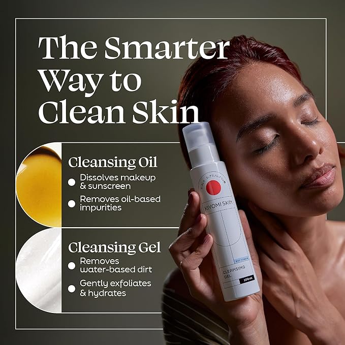 Face Cleansing Oil & Gel Cleanser Set - Hydrating Facial Skincare Kit - Gentle, Fragrance-Free Formulas for All Skin Types - Vegan