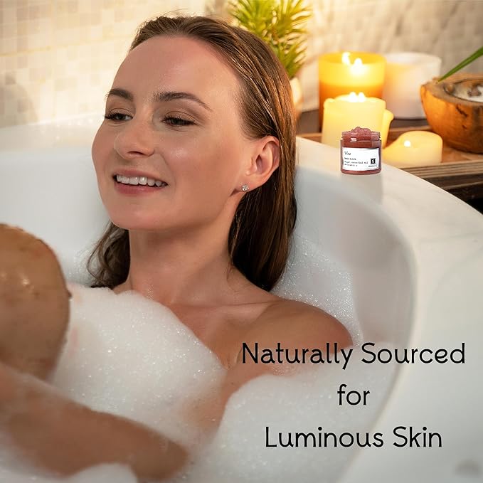 Wine Body Scrub Made in USA with Essential Oil and Vitamin C by Nabila K - Exfoliate and Moisturize for Smooth Skin - Luxury for Women & Men, 10 oz