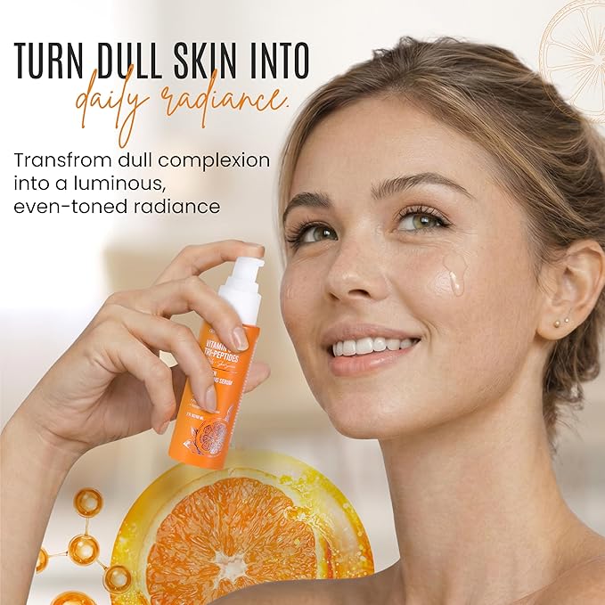 Vitamin C + Tri-Peptide Bright Idea Serum – Skin Brightening + Barrier Boost Complex for Radiant, Firm Skin – Anti-Aging Face Serum Boosts Collagen & Elasticity - 2 fl oz