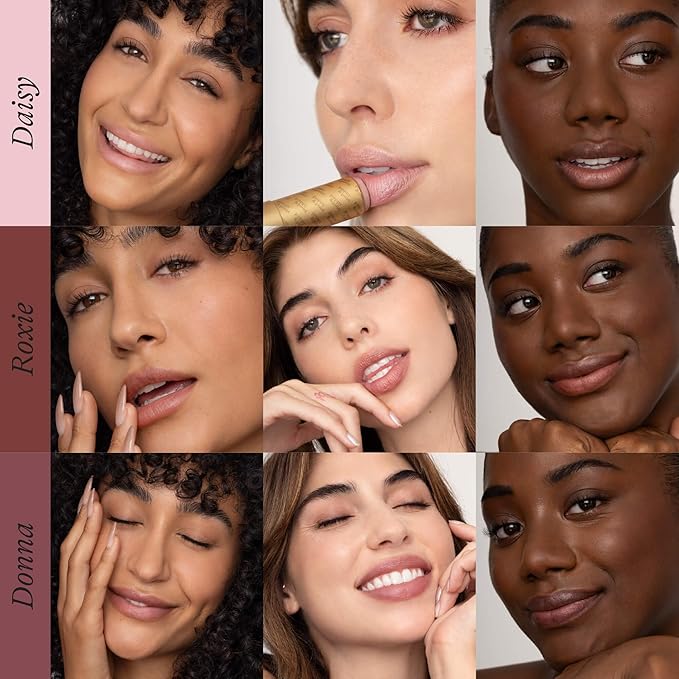 Poppy & Pout All Natural Lip Tints, Sustainable Cardboard Tubes, Hand-filled, Beeswax, Vitamin E, Coconut Oil, Cruelty Free (Tried & True Trio)