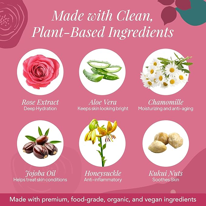 Saavy Naturals Deeply Hydrating Body Cream for Dry Skin – Nourishing Shea Butter, Plant-Based & Sustainably Sourced – Bulgarian Rose – 8.5 fl oz, 1 pack