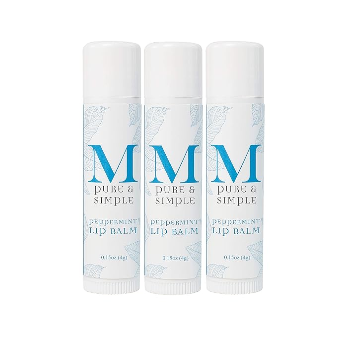 All Natural Peppermint Lip Balm (3 Pack) Made with Double Helix Water®, and organic ingredients. (0.15 oz)