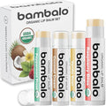 USDA Organic Lip Balm Variety 4-Pack by Bambalo – Beeswax, Coconut Oil, Vitamin E – Lip Repair Chapstick for Dry Cracked Lips – Moisturizing Care for Men and Women