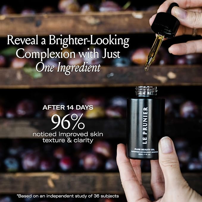 Le Prunier Plum Beauty Oil – Superfood Antioxidant Facial Oil | Vegan, Non-Comedogenic, Multi-Use Moisturizing Oil for Face, Hair & Body | Hydrating, Clean, Cruelty-Free Skincare | 1 fl oz