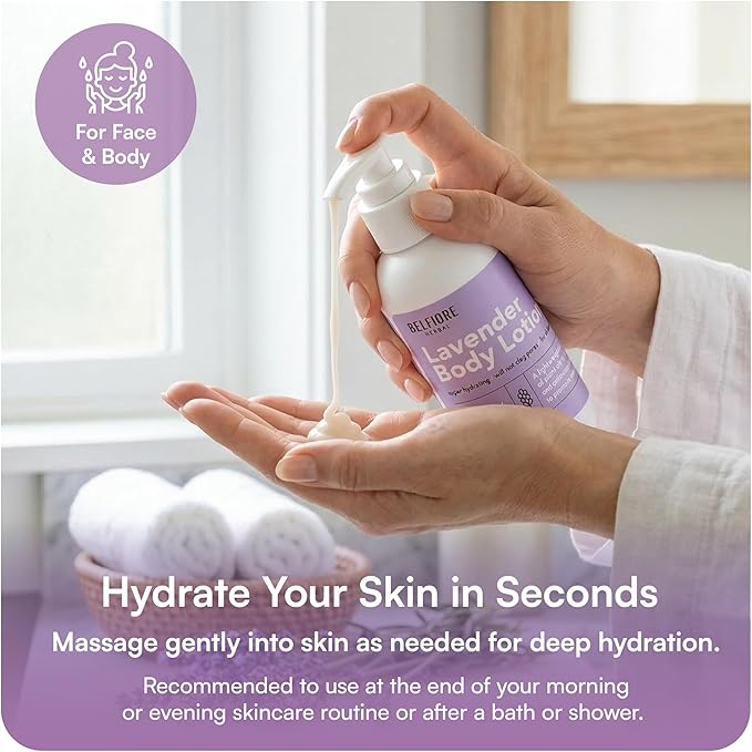 100% Natural Lavender Body Lotion | Organic Plant Extracts | Calming, Hydrating & Moisturizing | Vegan, Non-GMO | Made in the USA | 4 oz