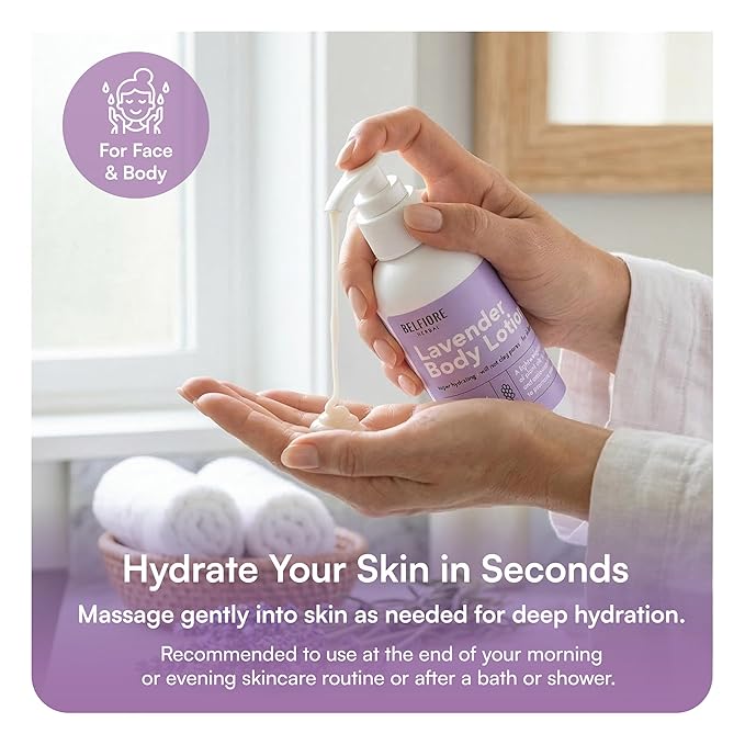 100% Natural Lavender Body Lotion | Organic Plant Extracts | Calming, Hydrating & Moisturizing | Vegan, Non-GMO | Made in the USA | 12 oz