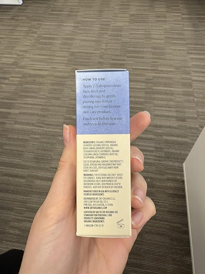 Sky Organics Bright Glow Face Serum,Vintamin C Serum, Helps Rejuvenate Dull Skin, Hydrating, Promotes Brighter-looking Complexion, with Vitamin E, Organic Jojoba Oil & Rosehip Oil, 1 fl oz