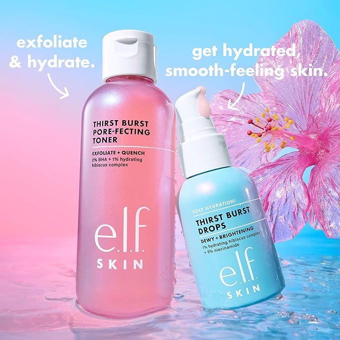 e.l.f. Thirst Burst Pore-fecting Toner, Hydrating & Exfoliating for Face, Smooths, Plumps & Minimizes Pores, Infused with Salicylic Acid, Vegan & Cruelty-Free