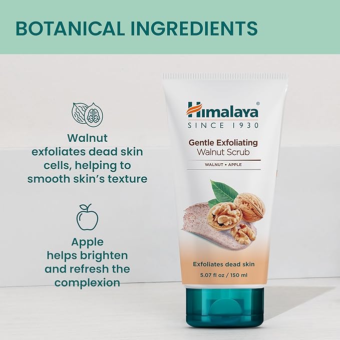Himalaya Gentle Exfoliating Walnut Scrub for Deep Cleaning & Renewed Skin, 5.07 oz