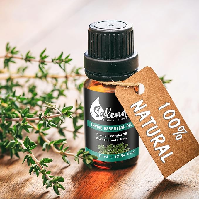 Thyme Essential Oil by Salenda Essential Oils, 100% Pure Thyme Oil for Diffuser and Aromatherapy, Natural for Candle and Soap Making Fragrance, Skin & Hair Care, 0.34 Fl Oz (10 ml)