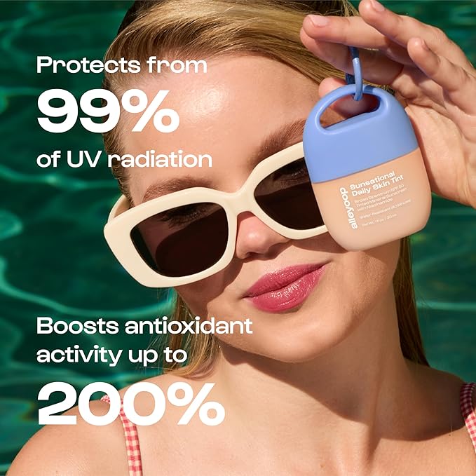 Alleyoop Sunsational Tinted Moisturizer SPF 50 for Face Broad Spectrum – 100% Mineral Face Sunscreen with Jojoba, Hydrating & Soothing Tinted Sunscreen, Vegan & Cruelty-Free (Golden Hour)