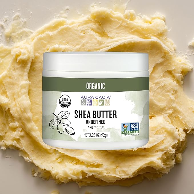 Aura Cacia Organic Shea Butter | Unrefined Body Care | 3.25 oz.