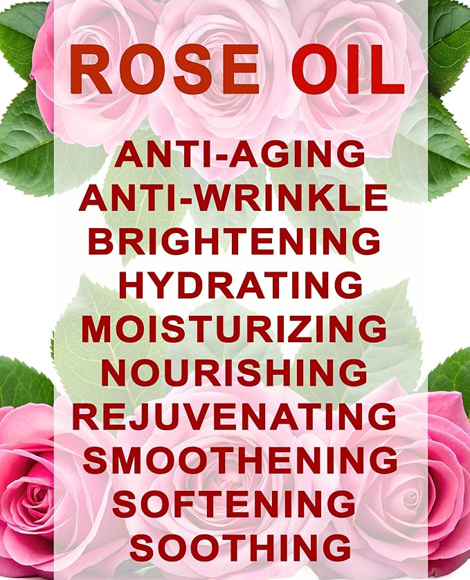 Botanical Beauty Rose Oil Rosa Damascena 100% Natural Rose Essential Oil for FACE, Skin, Body, Hair, Nails Beauty, Skin Moisturizer, Nourishing, Perfume, Soap Making (2 Fl Oz 60 ml)
