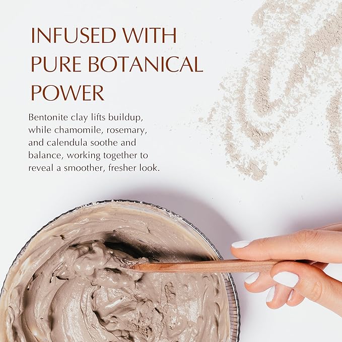 NATÚ BOTANICALS Purifying Bentonite Clay Mask – Deep Pore Cleansing, Clarifying & Soothing Formula for Oily & Combination Skin – Natural, Vegan & Cruelty-Free
