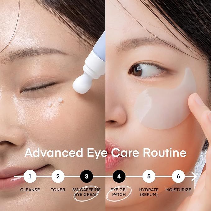 TEREZ & HONOR 8% Caffeine Eye Cream with SLIMEXIR™ & Korean Herbal Blend – Dermatologist Tested Formula for Dark Circles, Puffiness, Eye Bags & Wrinkles with Gua Sha Applicator, 0.67 fl oz