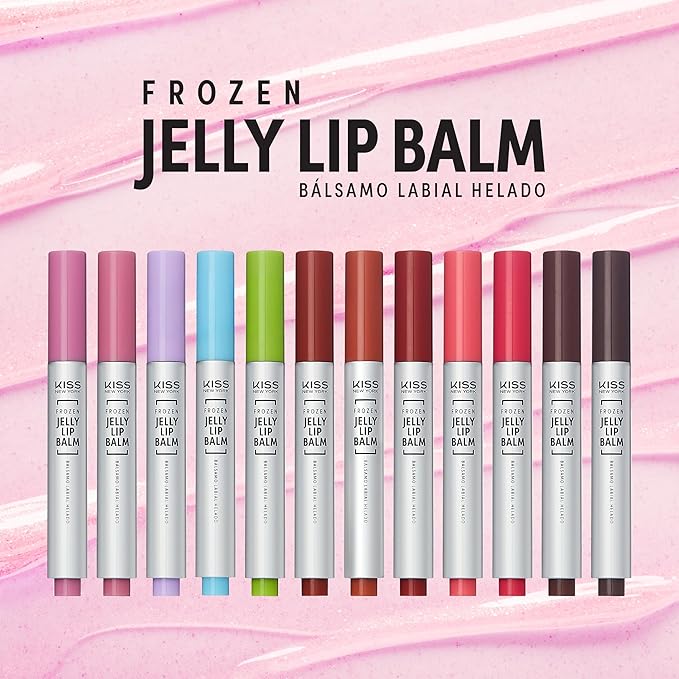 KISS NEW YORK Frozen Jelly Lip Balm Pen, High Shine Lip Gloss for Sheer Tint, Hydrating Melting Lipstick With Hyaluronic Acid, Cooling Effect With Menthol, Non-Sticky & Long Lasting (S.Trans Pink)