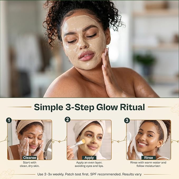 AMVital Turmeric Face Mask, Clay Facial Masks with Vitamin C, Skin Care for Acne and dark Spots, Smooth & Refine Pores, Anti Aging for Women, Non-Greasy Hydrating