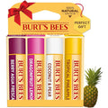 Burt's Bees Lip Balm - Berry Agua Fresca, Dragonfruit Lemon, Coconut & Pear, Tropical Pineapple Pack, With Beeswax, Tint-Free, Natural Origin Lip Treatment, 4 Tubes, 0.15 oz.