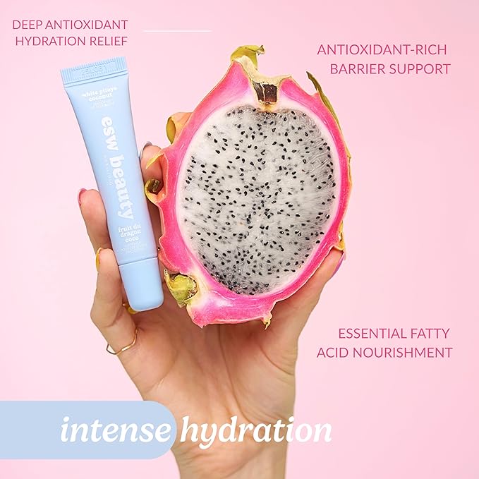 ESW Beauty White Pitaya Coconut Lip Treatment - Clear & Glossy with Shea Butter, Hyaluronic Acid, White Pitaya & Coconut for Intense Moisture & Dryness Prevention