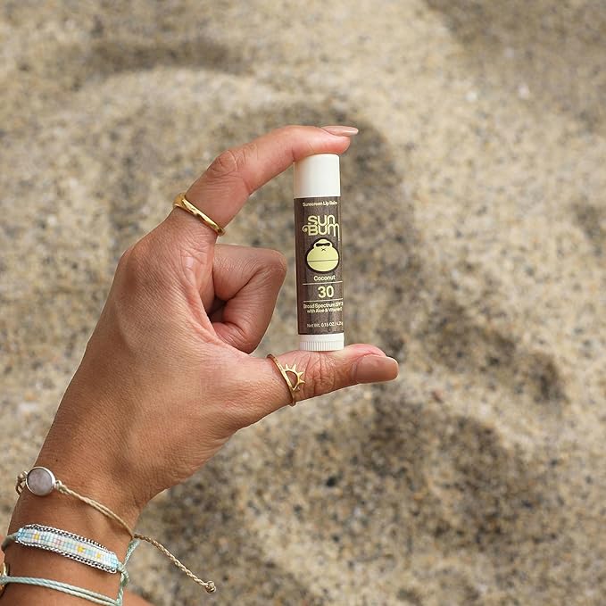 Sun Bum SPF 30 Sunscreen Coconut Lip Balm - Moisturizing Aloe Vera and Vitamin E - Vegan and Cruelty Free - Broad Spectrum UVA/UVB Lip Protection - 0.15 oz Stick,(Pack of 2)