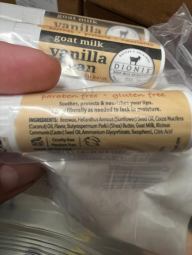 Dionis Goat Milk Lip Balm Vanilla Bean 0.28 oz (Pack of 3)